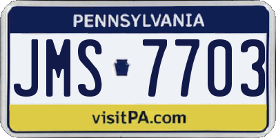 PA license plate JMS7703