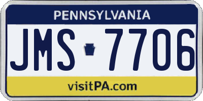 PA license plate JMS7706