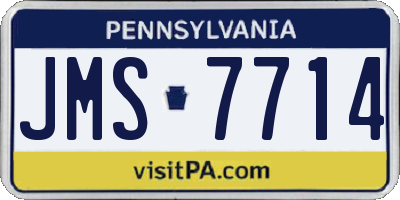 PA license plate JMS7714