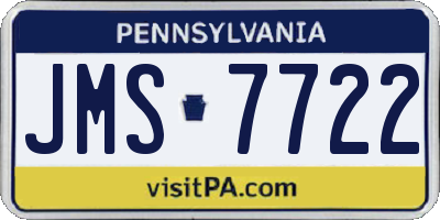PA license plate JMS7722