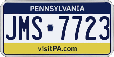 PA license plate JMS7723