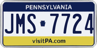 PA license plate JMS7724