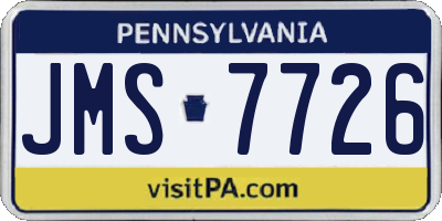 PA license plate JMS7726