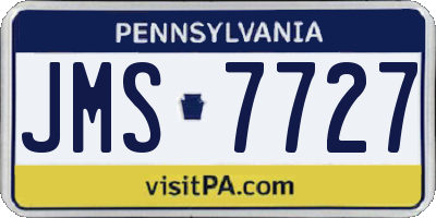 PA license plate JMS7727