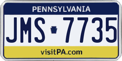 PA license plate JMS7735