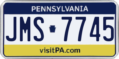 PA license plate JMS7745