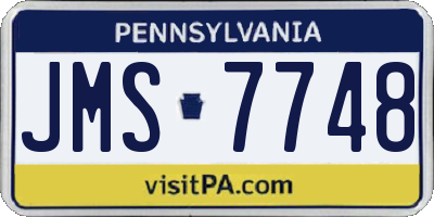 PA license plate JMS7748