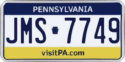 PA license plate JMS7749