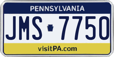 PA license plate JMS7750
