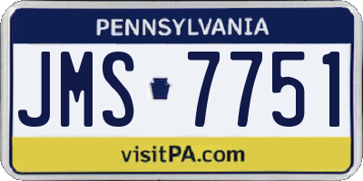 PA license plate JMS7751