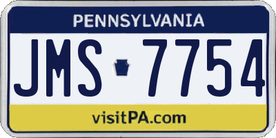 PA license plate JMS7754