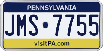 PA license plate JMS7755