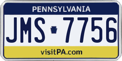 PA license plate JMS7756