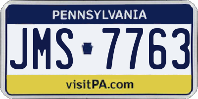 PA license plate JMS7763