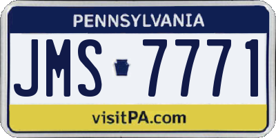 PA license plate JMS7771