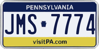 PA license plate JMS7774