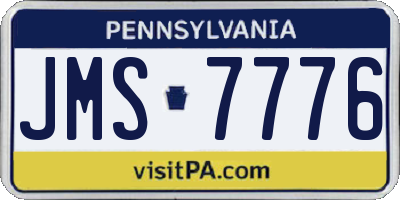 PA license plate JMS7776