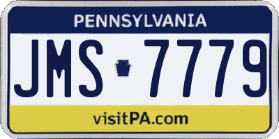 PA license plate JMS7779