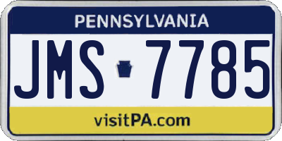 PA license plate JMS7785