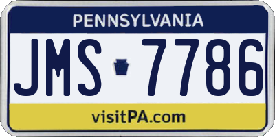 PA license plate JMS7786