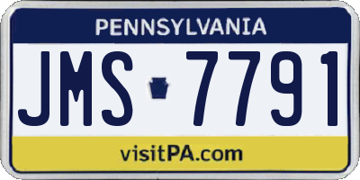 PA license plate JMS7791
