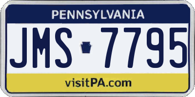 PA license plate JMS7795