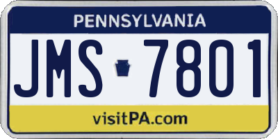 PA license plate JMS7801