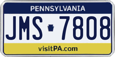 PA license plate JMS7808