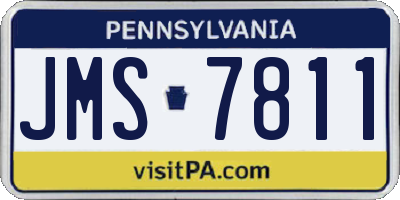 PA license plate JMS7811