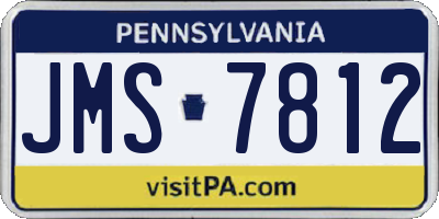 PA license plate JMS7812