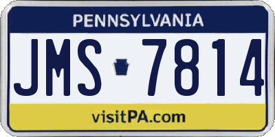 PA license plate JMS7814