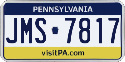 PA license plate JMS7817
