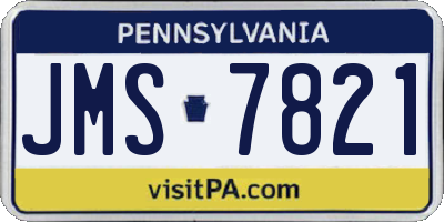 PA license plate JMS7821