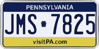 PA license plate JMS7825