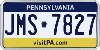 PA license plate JMS7827