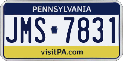 PA license plate JMS7831