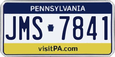 PA license plate JMS7841
