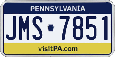 PA license plate JMS7851