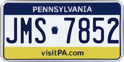 PA license plate JMS7852