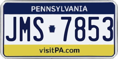 PA license plate JMS7853