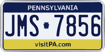PA license plate JMS7856