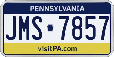 PA license plate JMS7857