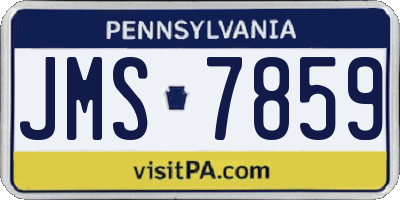 PA license plate JMS7859