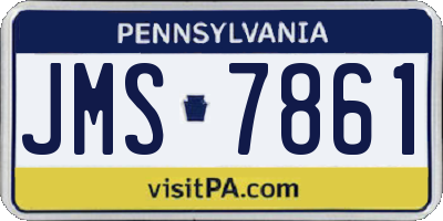 PA license plate JMS7861