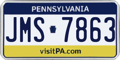 PA license plate JMS7863