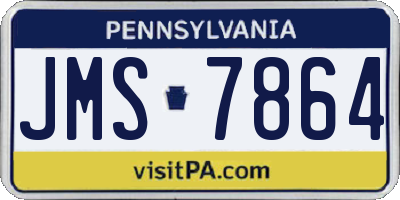 PA license plate JMS7864
