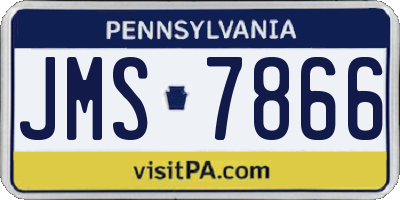 PA license plate JMS7866