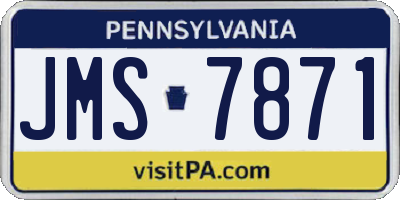 PA license plate JMS7871