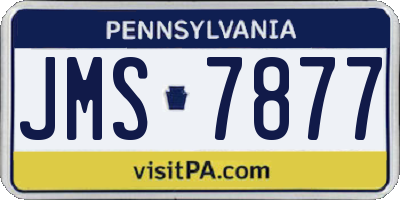 PA license plate JMS7877