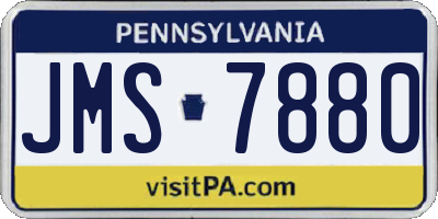 PA license plate JMS7880
